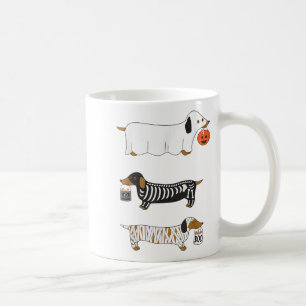 Caneca De Café Retro Dachshund Halloween Wiener Dog Pumpkin Weeni