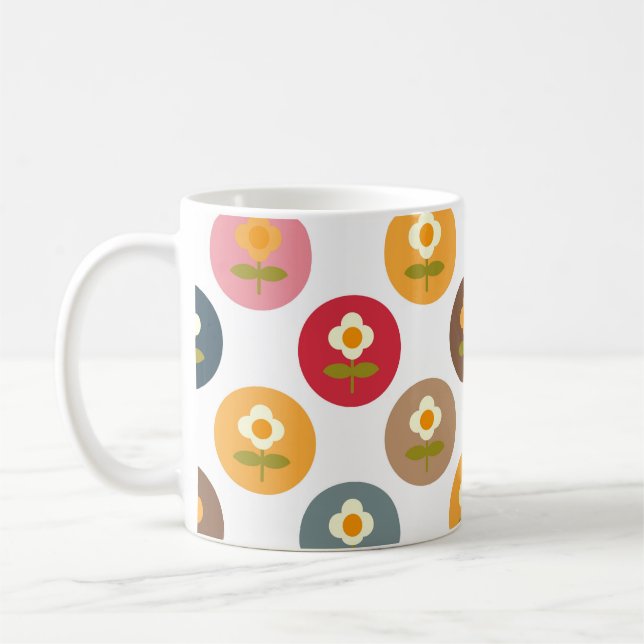 Caneca De Café Retro Daisy Teen Girl Coffee Mug (Esquerda)