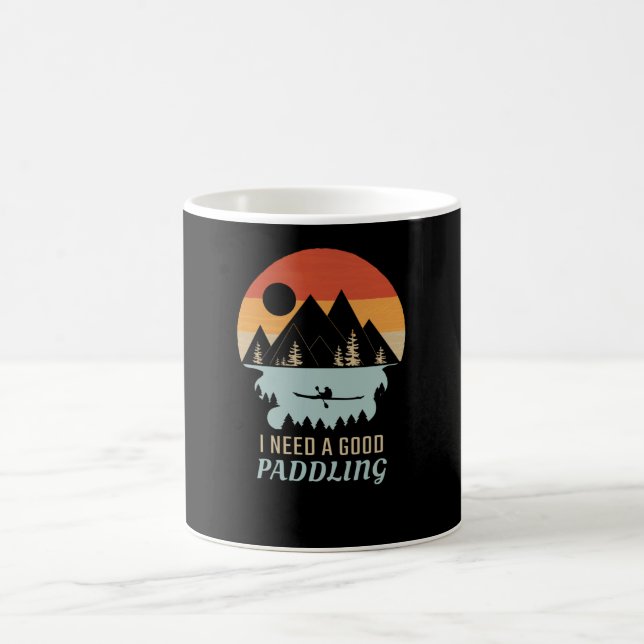Caneca De Café Retro das Montanhas Kayaking (Centro)