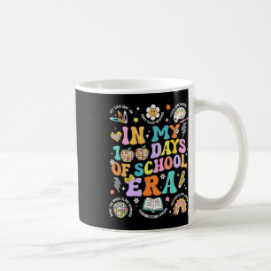 Caneca De Café Retrô De Groovy Nos Meus 100 Dias Da Era Escolar 1