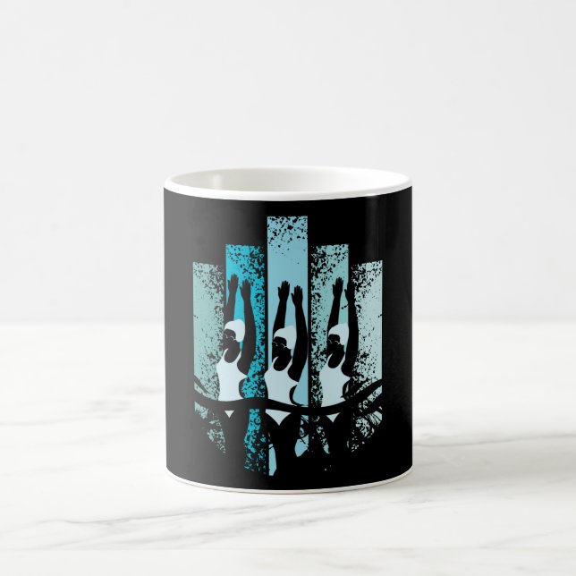 Caneca De Café Retro de Nadação Síncrona (Centro)