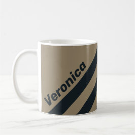 Caneca De Café Retro Desert Three Stripes with Name
