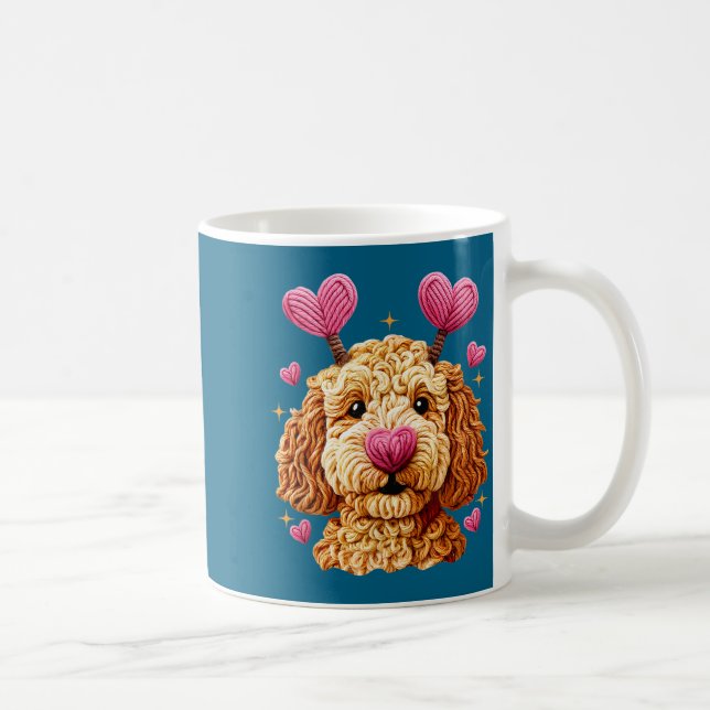 Caneca De Café Retro Dog Goldendoodle Valentines Funny Gift Women (Direita)