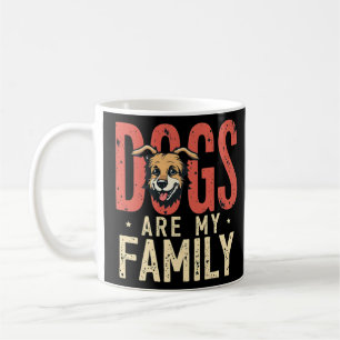 Caneca De Café Retro Dog Lover - 'Cães são minha família'