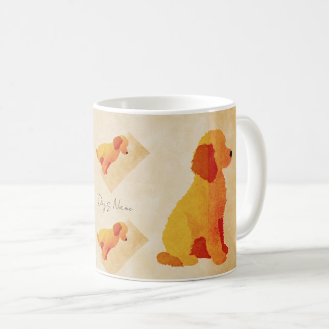 Caneca De Café Retro Dog Mug – Cozy Pet Lover Coffee Cup – Custom (Frente Esquerda)