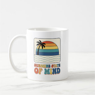 Caneca De Café Retro dos anos 70 "Sunshine State of Mind" Palmeir