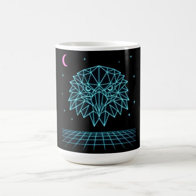 Caneca De Café Retro Eagle Synthwave - Neon Flying Predator (Centro)