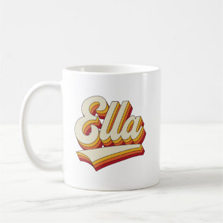 Caneca De Café Retro Ella Name 70s Vintage Design