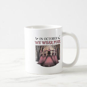 Caneca De Café Retrô Em Outubro Vestimos Cancer De Mama De Bruxas
