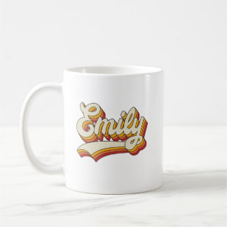 Caneca De Café Retro Emily Name 70s Vintage Design