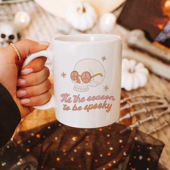 Caneca De Café Retro Esta É A Época De Spooky Skull Mug (Criador carregado)