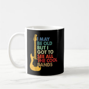 Caneca De Café Retro Eu Posso Ser Velho Mas Eu Vi Guitarra