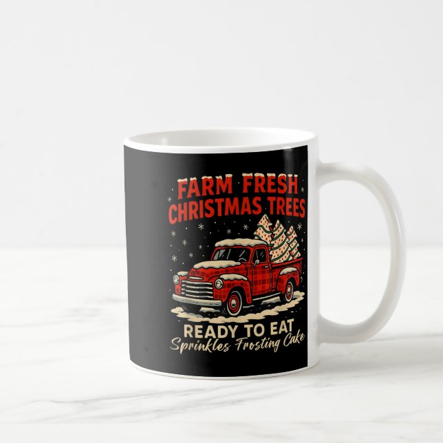 Caneca De Café Retro Farm Fresh Debbie Christmas Cake Red Truck H (Direita)