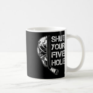 Caneca De Café Retro Fecha o Seu Cinco Buraco Goleiro Hóquei Vint