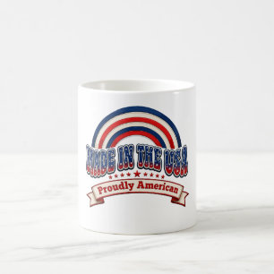 Caneca De Café Retro Feito nos EUA Orgulhosamente Americano