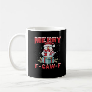 Caneca De Café Retro Feliz Natal F-Caw-F Frango