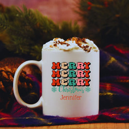 Caneca De Café Retro Feliz Natal Personalizado Mug