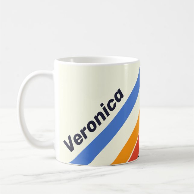Caneca De Café Retro five Stripes with Name (Esquerda)