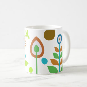 Caneca De Café Retro Floral