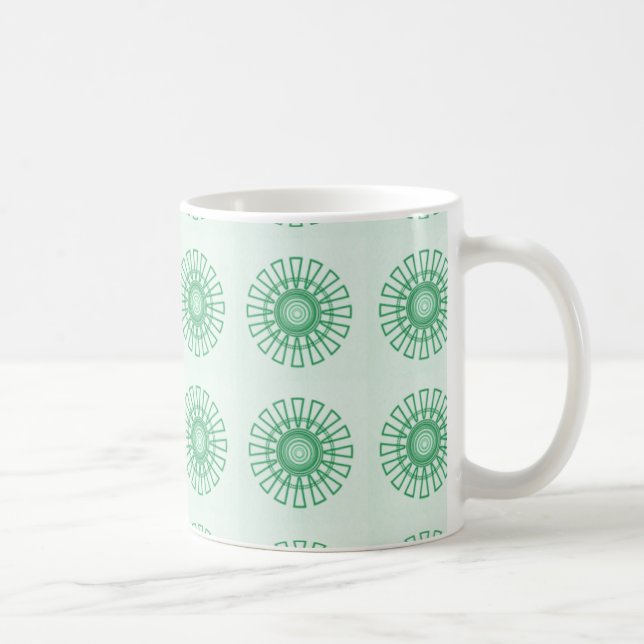 Caneca De Café Retro Floral Mug, Kelly Green (Direita)