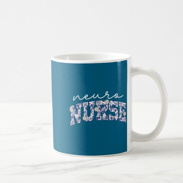 Caneca De Café Retro Floral Neuro Nurse Neurology Neurologist Rn  (Direita)