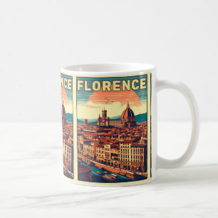Caneca De Café Retro Florence, firenze os presentes de viagem itá