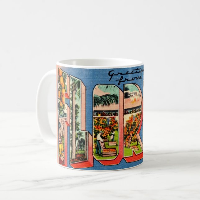 Caneca De Café Retro Flórida  (Frente Esquerda)