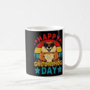 Caneca De Café Retro Fofo Dia do Marmota Feliz Amantes de Animais