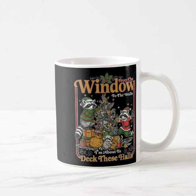 Caneca De Café Retro From The Windows To The Walls Funny Raccoon  (Direita)