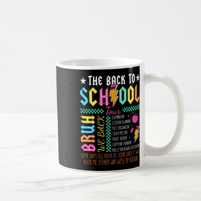 Caneca De Café Retro Funny Back To School Tour Teacher Lightning  (Direita)