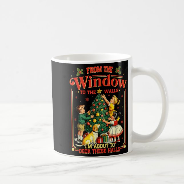Caneca De Café Retro Funny Christmas Holiday From The Windows To  (Direita)