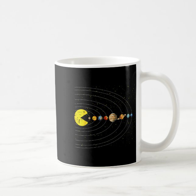 Caneca De Café Retro Game Eating Planets Space Galaxy Gaming Boys (Direita)