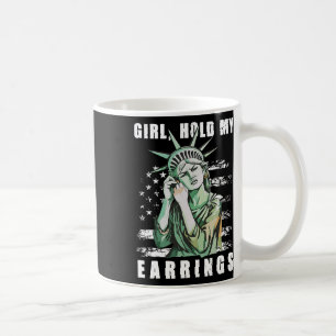 Caneca De Café Retro Garota Segure Meus Brincos Anti-trump Políti