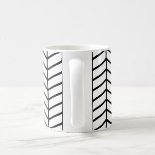 Caneca De Café Retro Geométrico Mínimo Preto Branco 60s Scandi