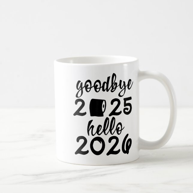 Caneca De Café Retro Goodbye 2025 Hello 2026 Happy New Year Party (Direita)