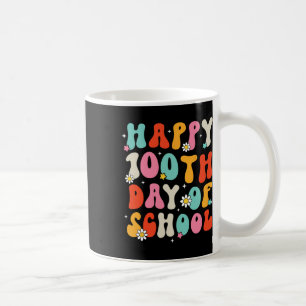 Caneca De Café Retro Groovy 100 Dias Feliz 100º Dia Da Escola Te