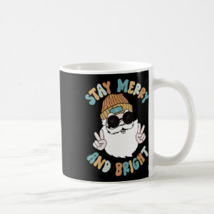 Caneca De Café Retro Groovy Feliz de Natal Fique Brilhante Papais