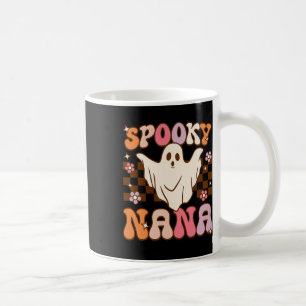 Caneca De Café Retro Groovy Halloween Ghost Spooky Nana Costume