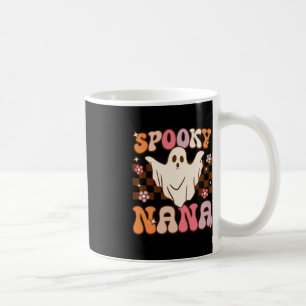 Caneca De Café Retro Groovy Halloween Ghost Spooky Nana Costume