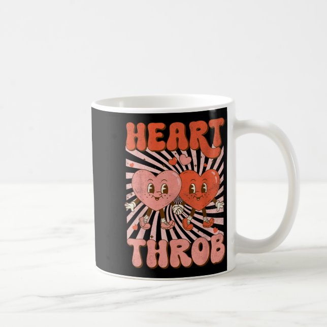 Caneca De Café Retro Groovy Heart Throb Valentines Day Toddlers B (Direita)