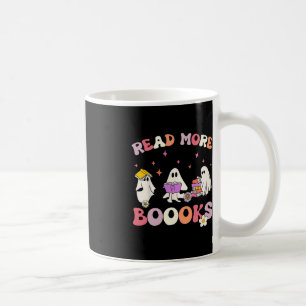 Caneca De Café retro Groovy Leia mais livros Ghost Boo ghouf Dive