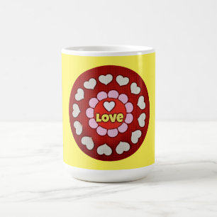Caneca De Café Retro Groovy Retro Yellow Red Mug Cup