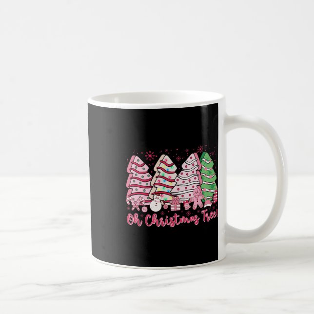 Caneca De Café Retro Groovy Rosa Oh Árvore de Natal Faz Debbie C (Direita)