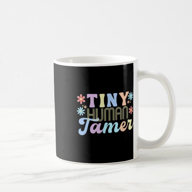 Caneca De Café Retro Groovy Tiny Human Tamer School Apparel For T (Direita)