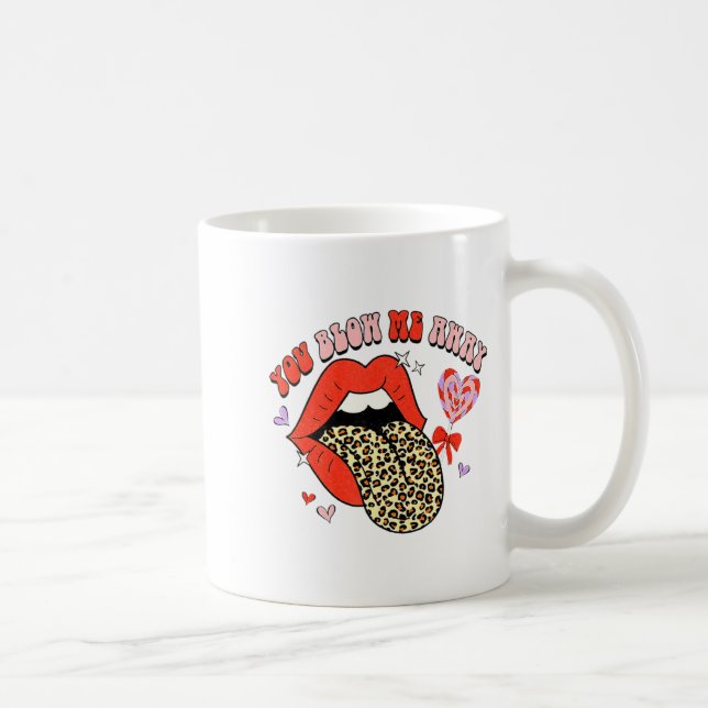 Caneca De Café Retro Groovy Valentines Day Dress You Blow Me Away (Direita)