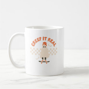 Caneca De Café Retro Halloween Crepe It Real Vintage Ghost Hallow