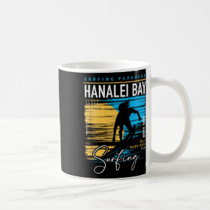 Caneca De Café Retro Hanalei Y Kauai Costa Norte Surf Surfando