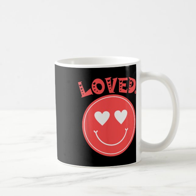 Caneca De Café Retro Happy Face Heart Amava Tee Smile Face Uni (Direita)