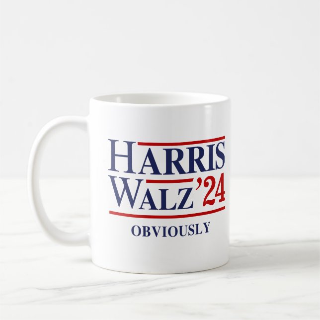 Caneca De Café Retro Harris Walz 24 - Obviamente (Esquerda)