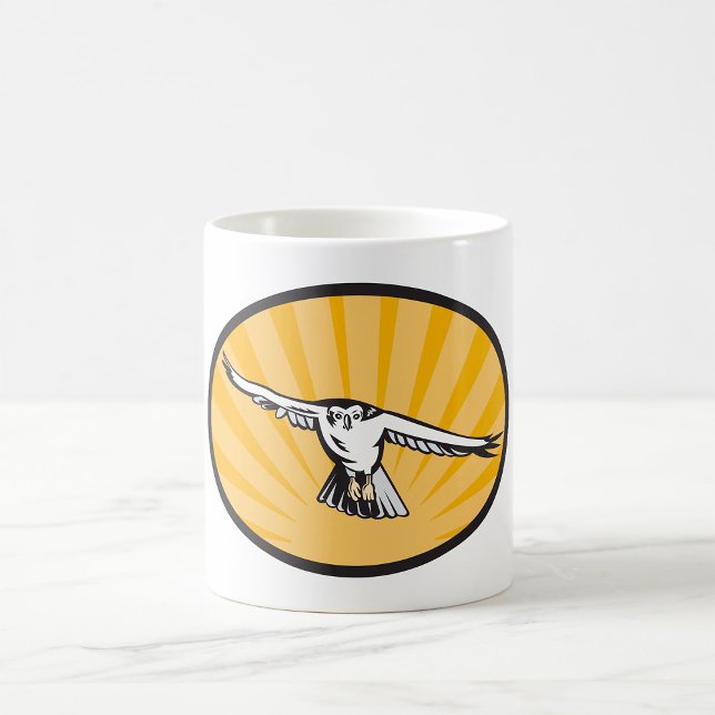 Caneca De Café Retro Hawk Voando (Criador carregado)